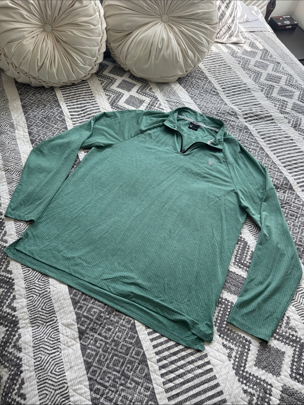 Spyder Active Men's XL Green ProWeb Q-Zip Lightweight Base Layer Pullover